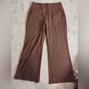 Athleta Venice Flare Pant Brown Pull-On Sweatpants Pockets Athleisure Large